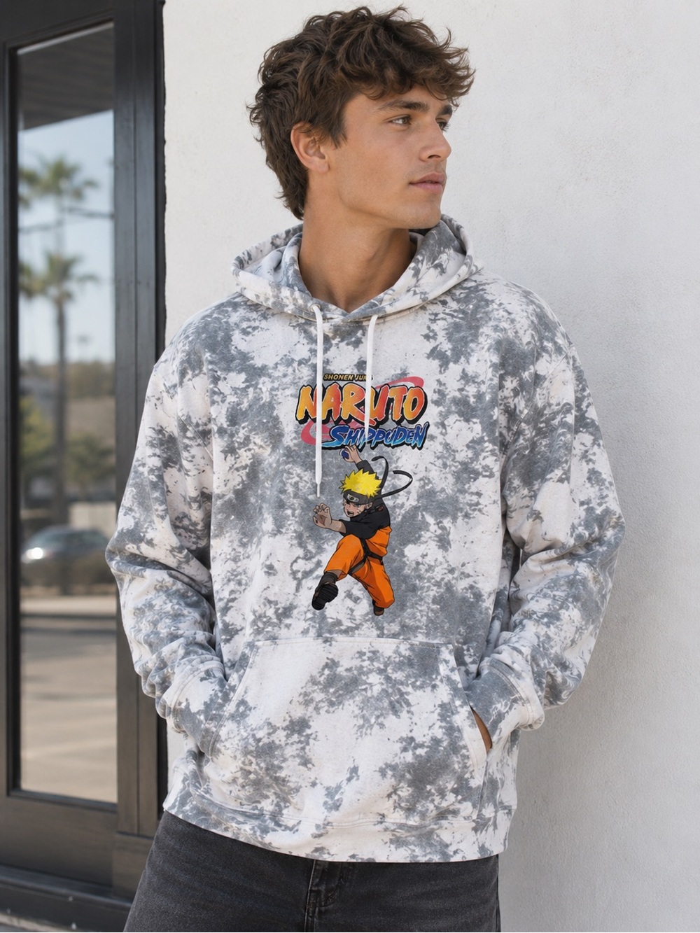 New! Naruto Shippuden Shonen Jump Tie Dye Hoodie Size Small | unisex